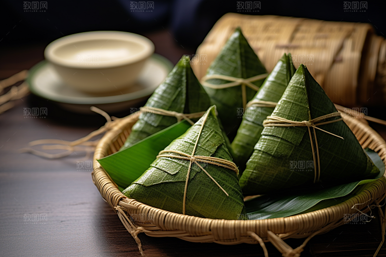 粽子小吃传统美食摄影图
