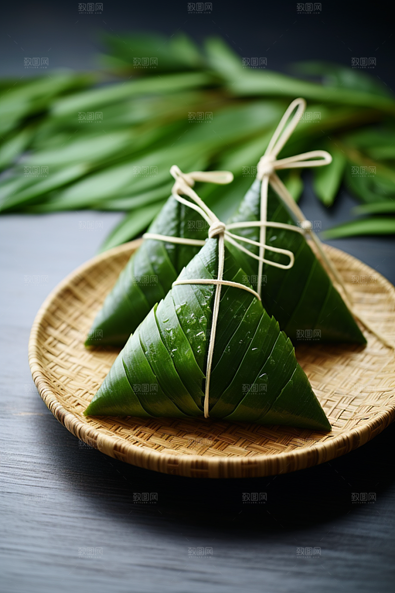 粽子粽叶高清摄影图