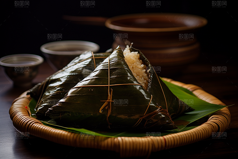 粽子美味小吃摄影图