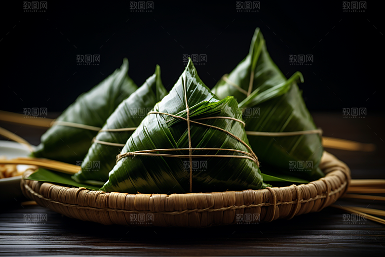 粽子高清包粽子摄影图