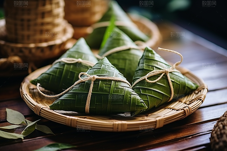 粽子包粽子小吃摄影图