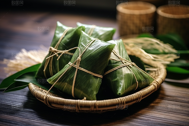 粽子小吃传统美食摄影图