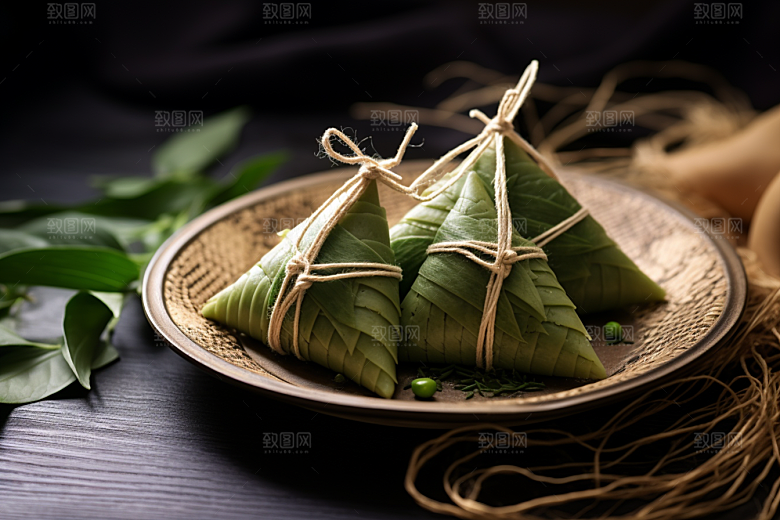 粽子传统美食自然摄影图