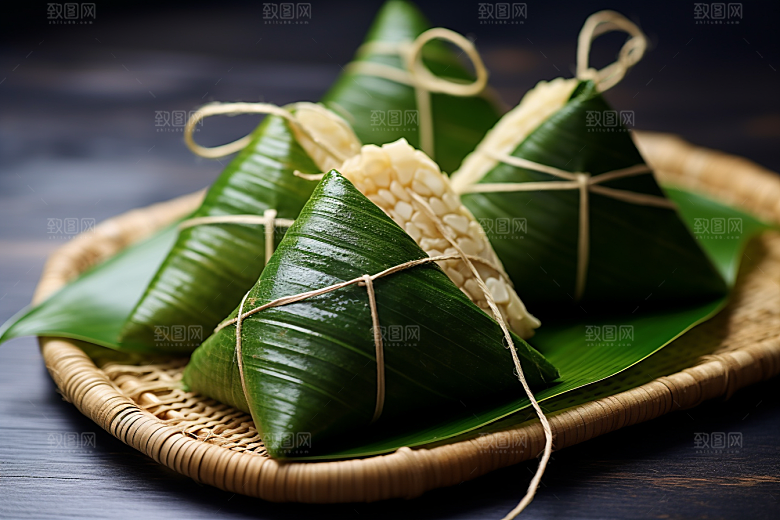 粽子节日节气包粽子摄影图
