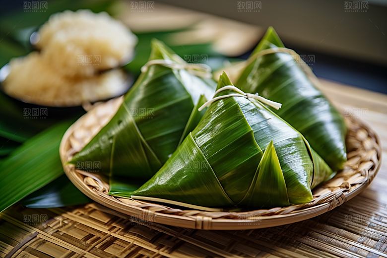 粽子端午节美味摄影图