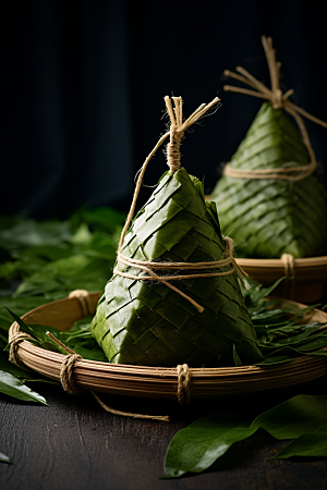 粽子节日节气粽叶摄影图