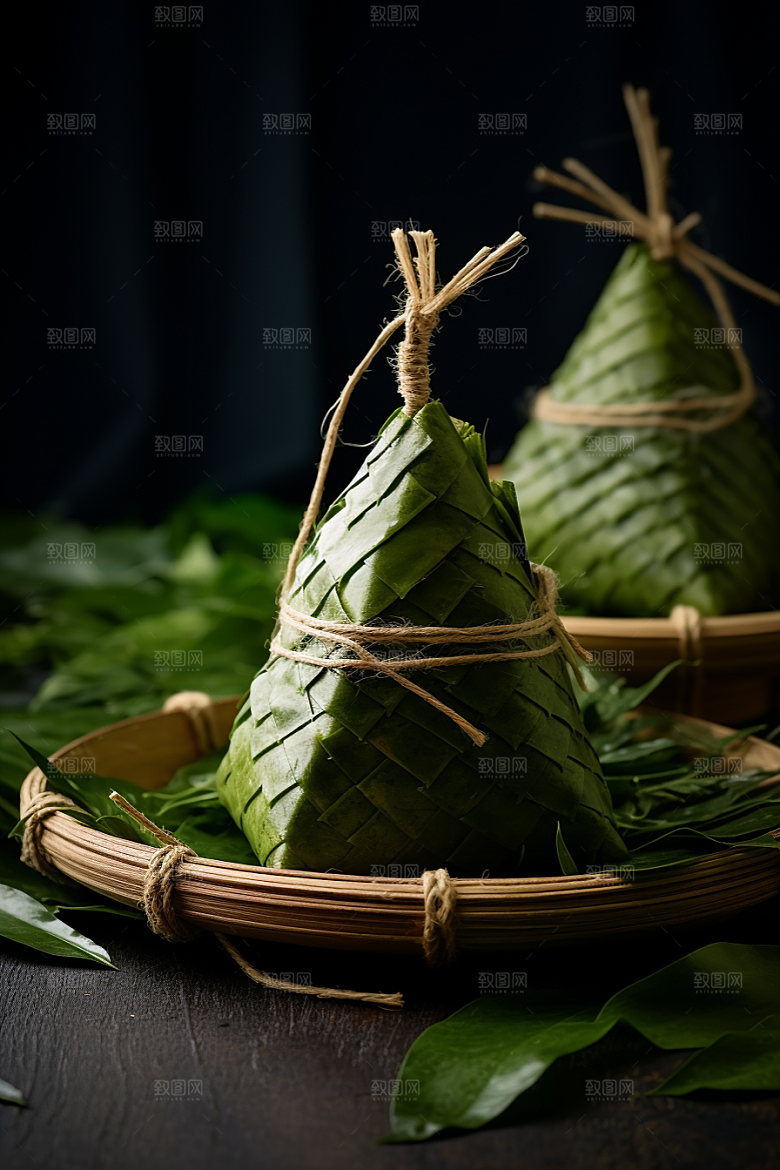 粽子节日节气粽叶摄影图