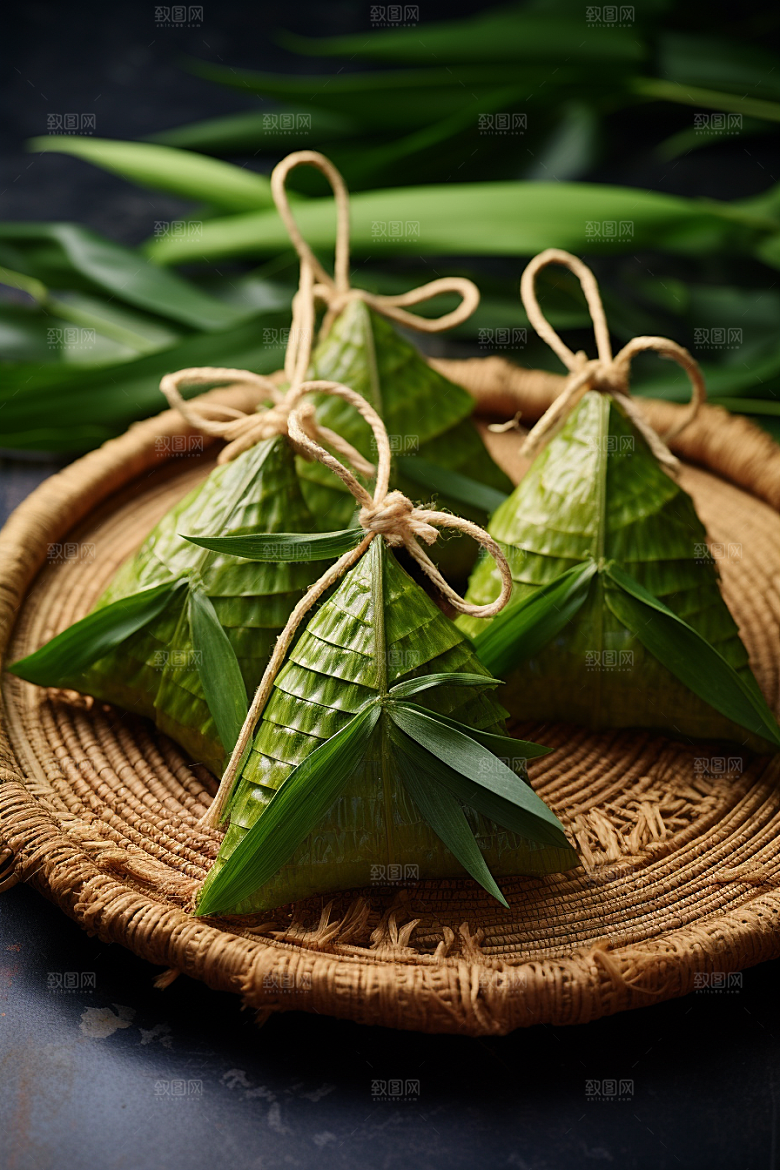 粽子包粽子节日节气摄影图