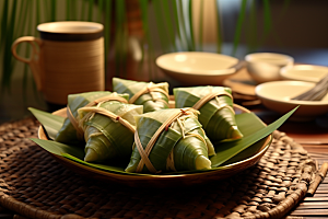 粽子包粽子端午节摄影图