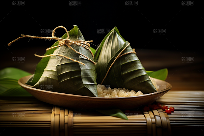 粽子包粽子节日节气摄影图