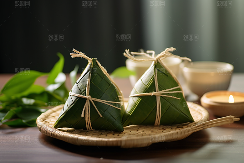 粽子美味包粽子摄影图