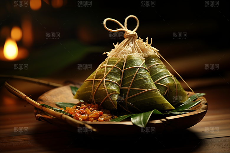 粽子传统美食小吃摄影图