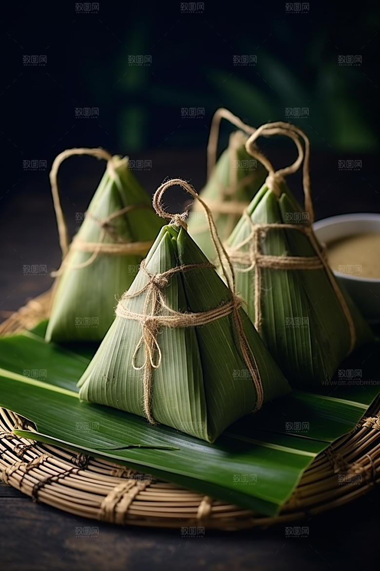粽子包粽子小吃摄影图