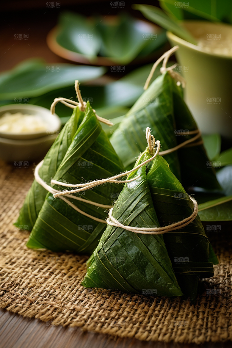 粽子美味包粽子摄影图