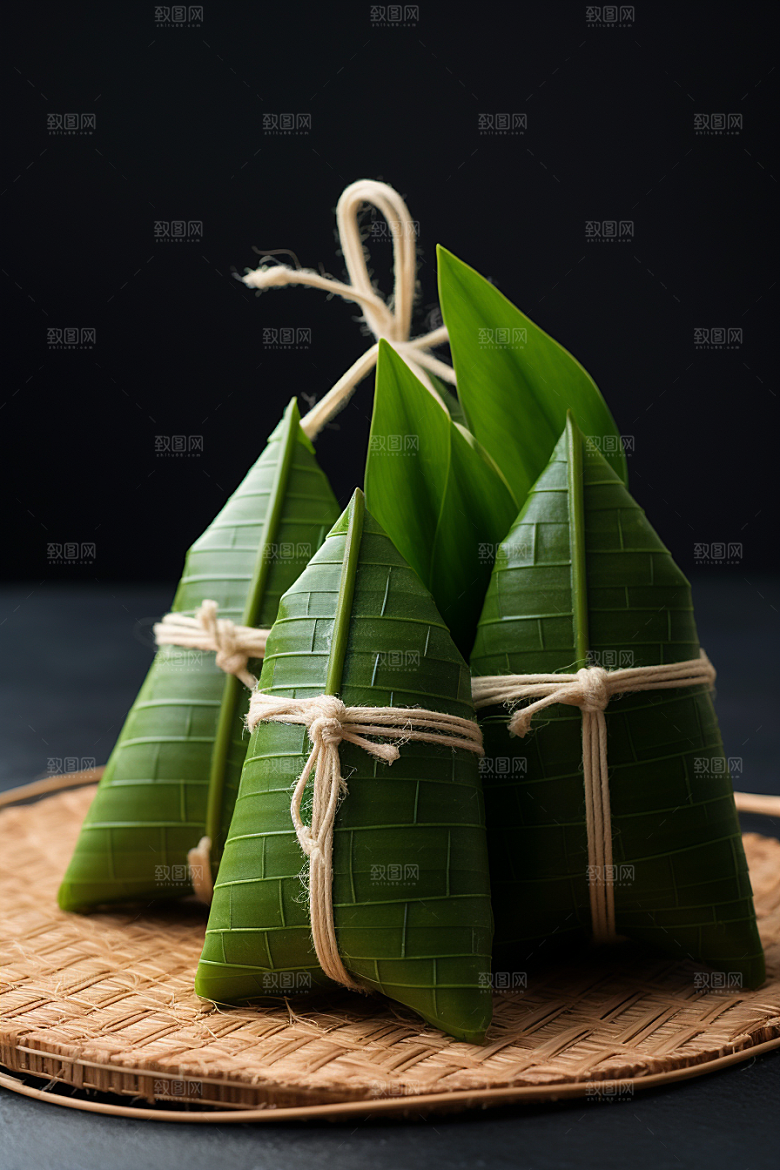 粽子包粽子节日节气摄影图