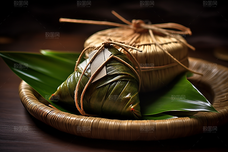 粽子包粽子节日节气摄影图