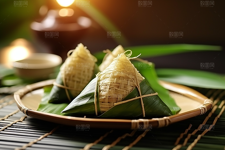 粽子包粽子端午节摄影图