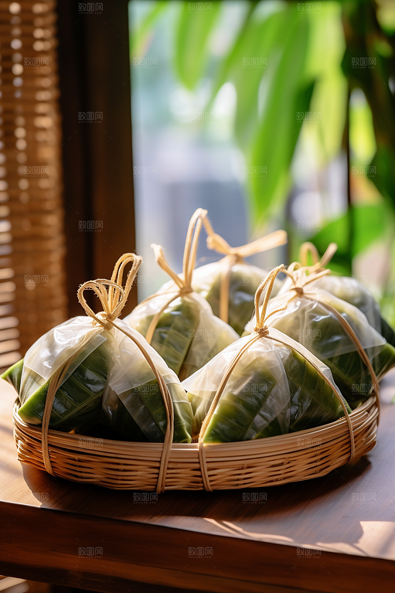粽子美味粽叶摄影图