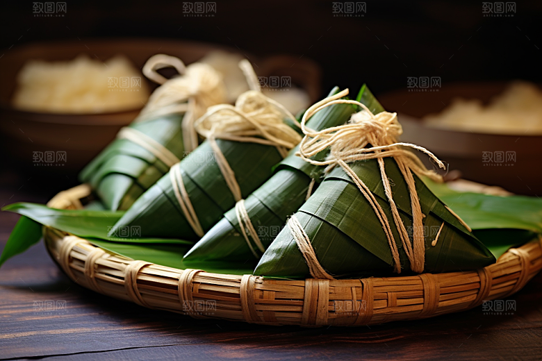 粽子传统美食高清摄影图