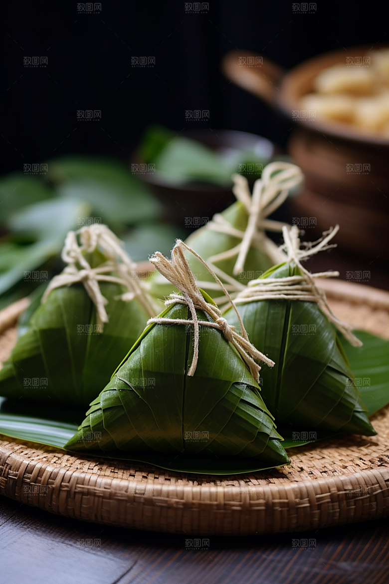 粽子节日节气包粽子摄影图