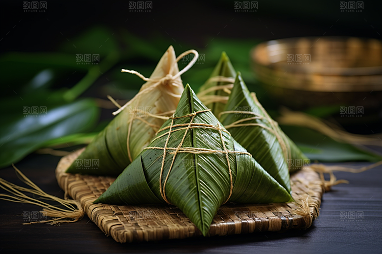 粽子粽叶节日节气摄影图