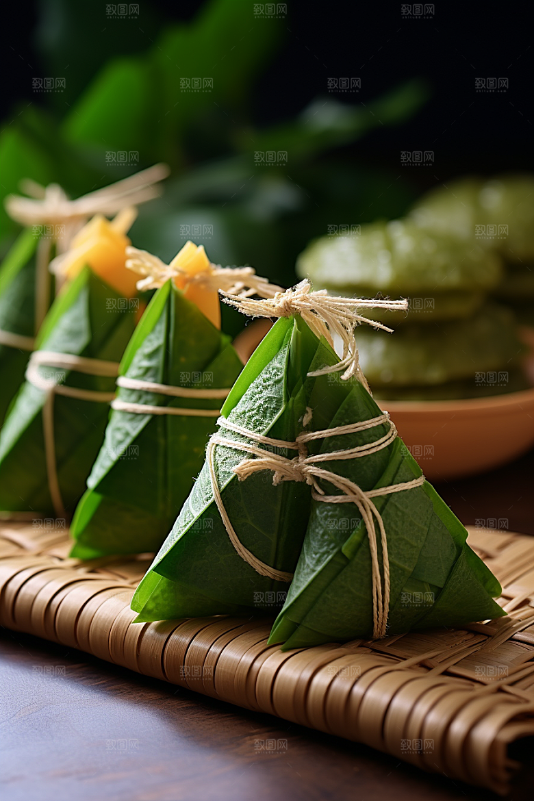 粽子包粽子传统美食摄影图