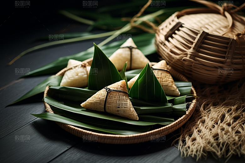 粽子小吃自然摄影图