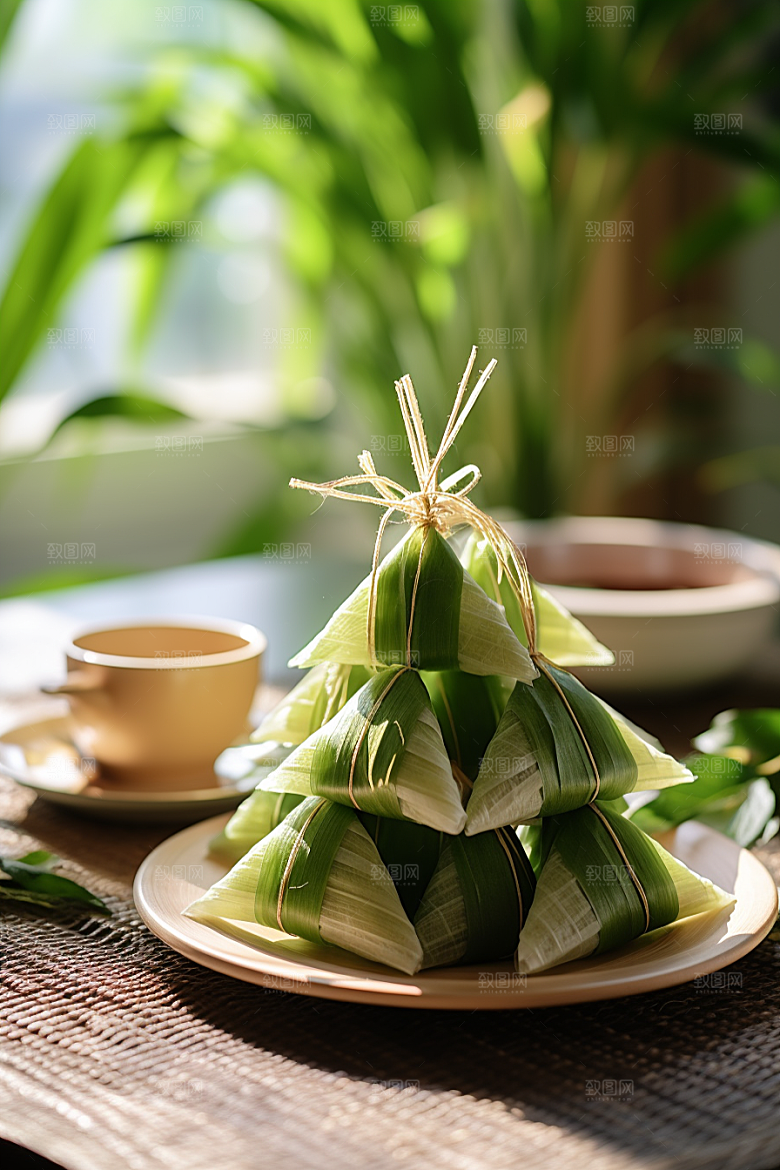 粽子美味包粽子摄影图