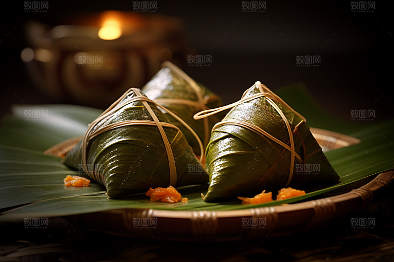 粽子美味包粽子摄影图