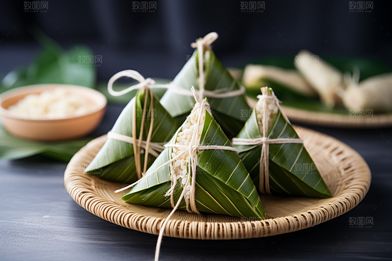 粽子小吃高清摄影图