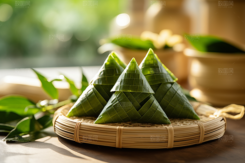 粽子高清包粽子摄影图