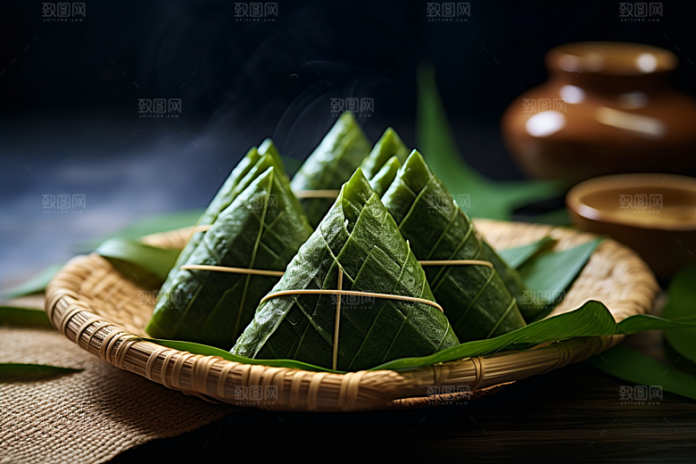 粽子高清包粽子摄影图