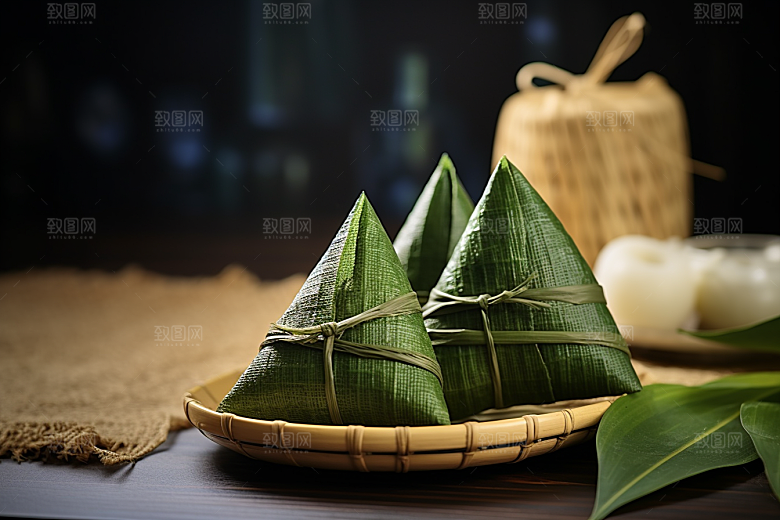 粽子端午节包粽子摄影图