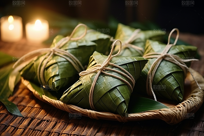 粽子传统美食小吃摄影图