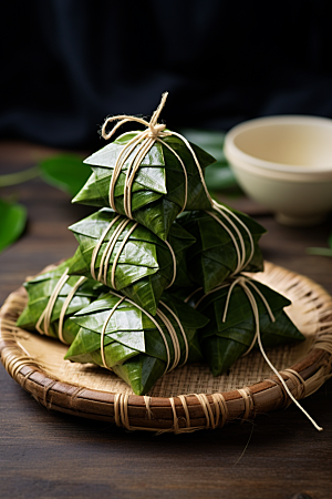 粽子传统美食自然摄影图