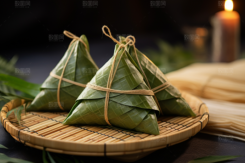 粽子包粽子传统美食摄影图