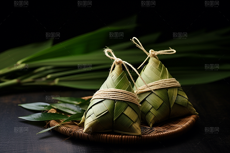 粽子小吃包粽子摄影图