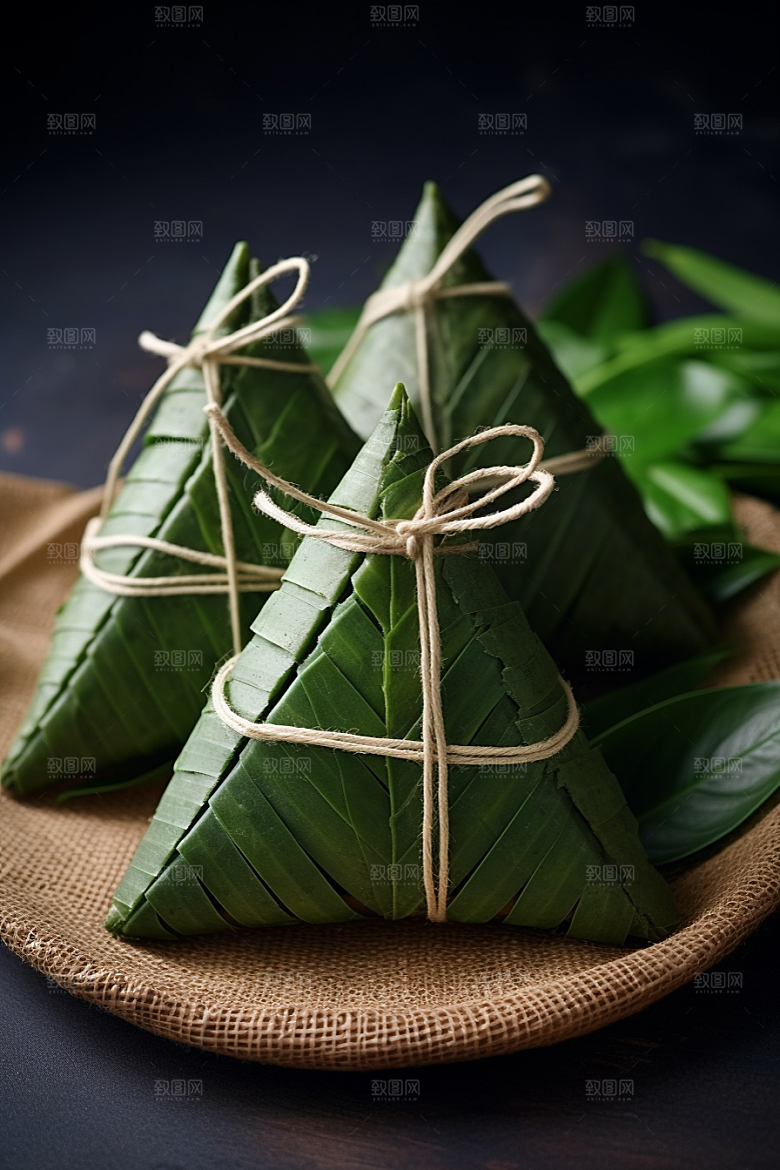 粽子传统美食包粽子摄影图