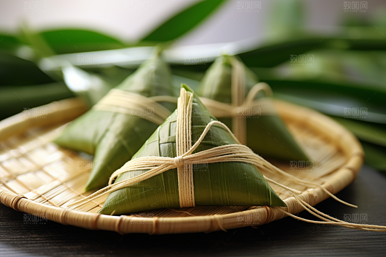 粽子小吃包粽子摄影图