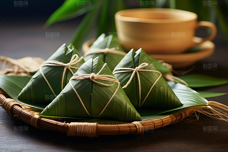 粽子粽叶节日节气摄影图