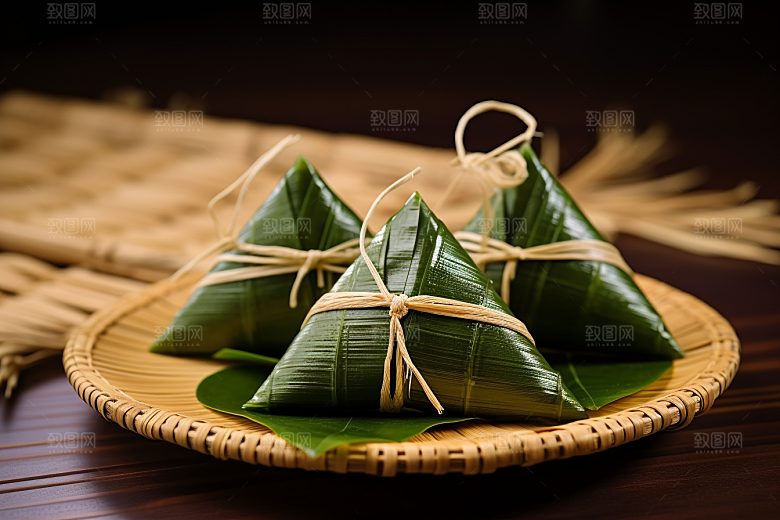 粽子美味包粽子摄影图