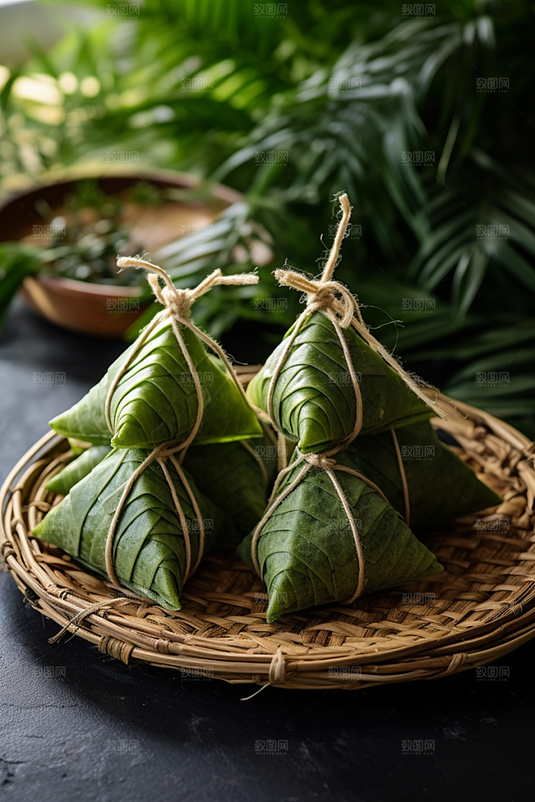 粽子包粽子传统美食摄影图