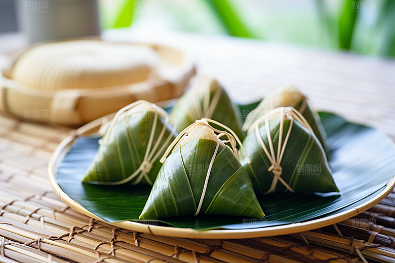 粽子粽叶节日节气摄影图