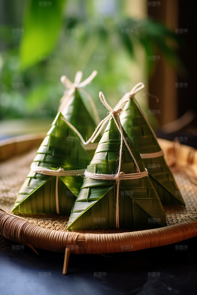 粽子传统美食包粽子摄影图