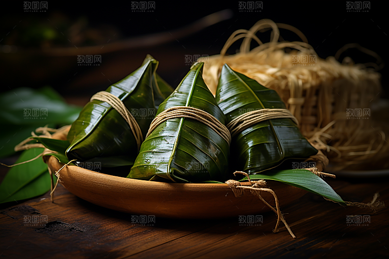 粽子包粽子端午节摄影图