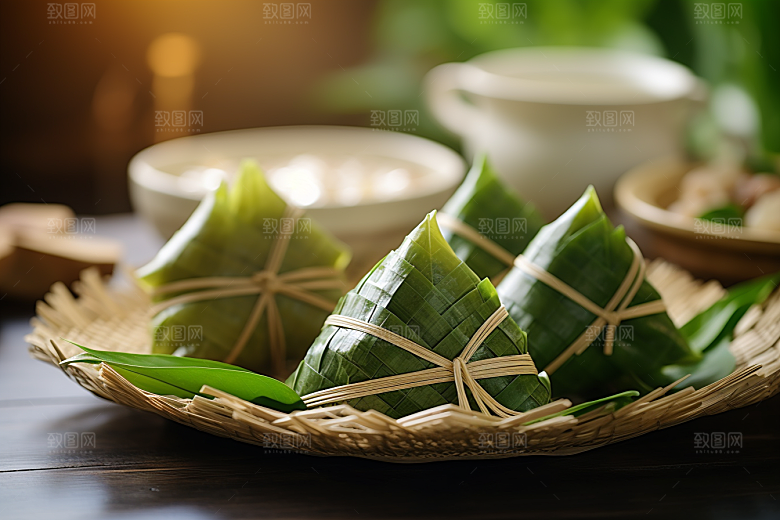 粽子传统美食美味摄影图