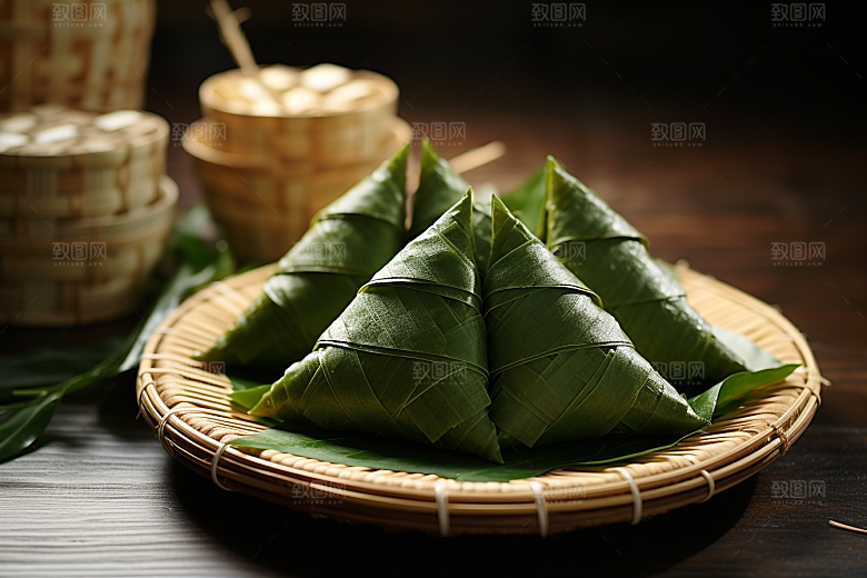 粽子传统美食小吃摄影图