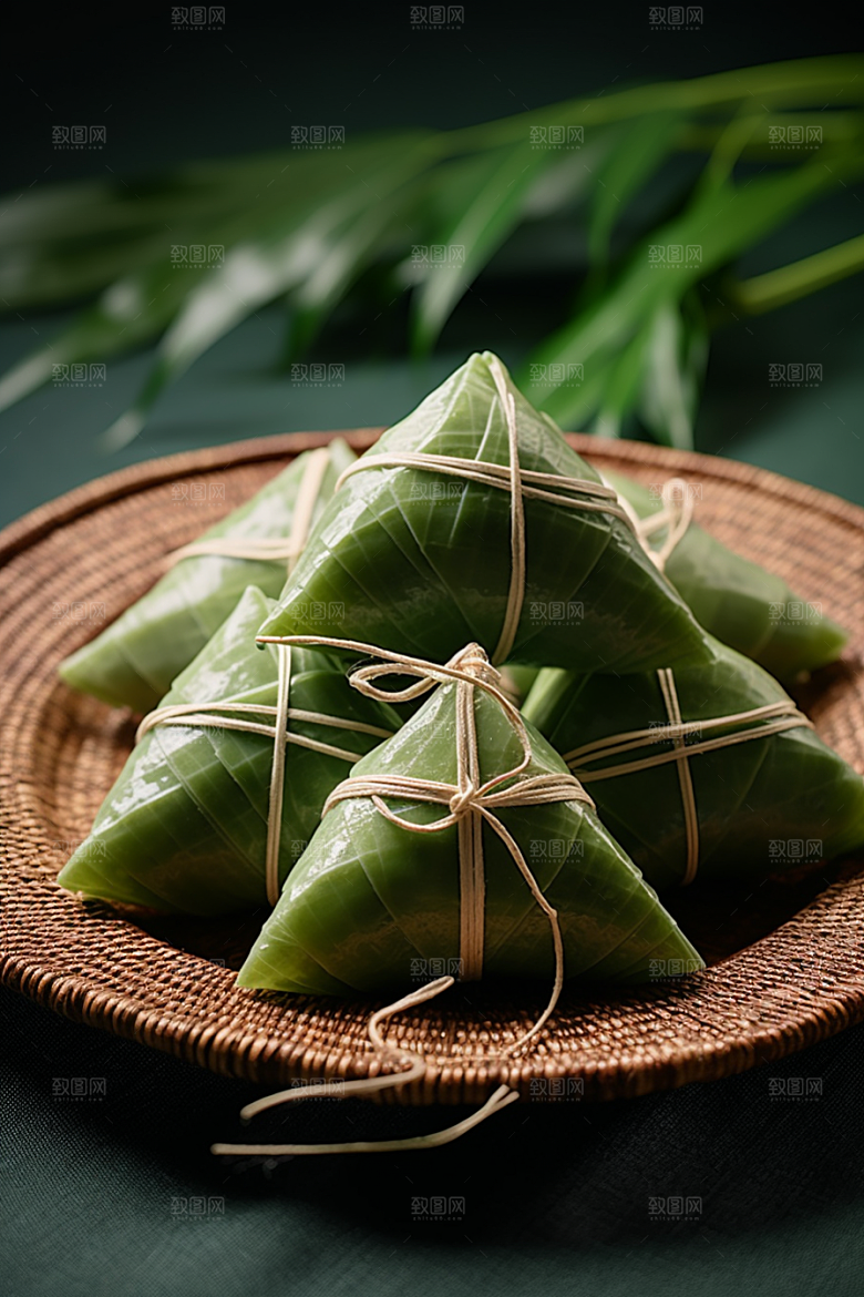 粽子包粽子节日节气摄影图
