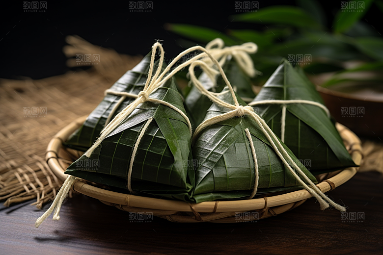 粽子小吃包粽子摄影图