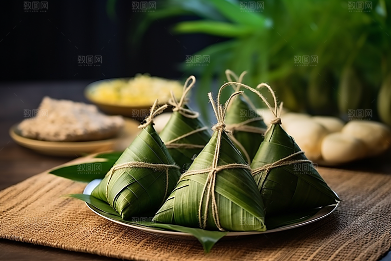 粽子端午节美味摄影图